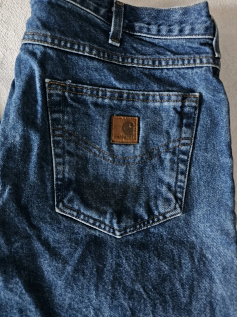 Carhartt B17 DST Distressed Jeans 38x32 Thrashed Faded Blue Skater Grunge 2010